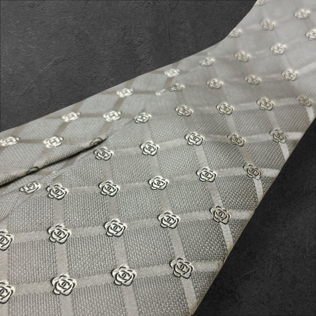CHANEL ココマーク&カメリア シルク ネクタイ 最高級 ハイブランド