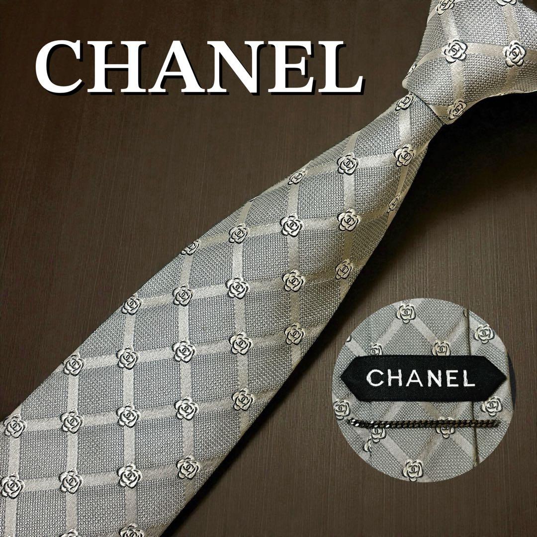 CHANEL ココマーク&カメリア シルク ネクタイ 最高級 ハイブランド