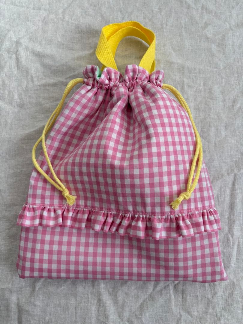 【mana☺︎】　レッスンバッグ　上履き入れ　お着替え袋