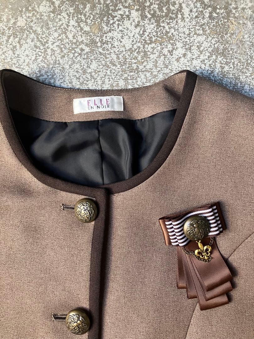 エル アンノアール 卒服 160 女の子 5点セット茶色 ブラウン チェック