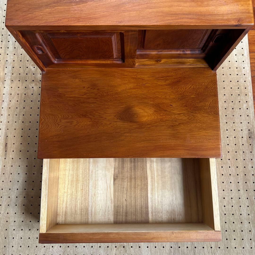 【昭和レトロ】天然木　屋久杉　箪笥　引き出し　小物入　飾り台　花台