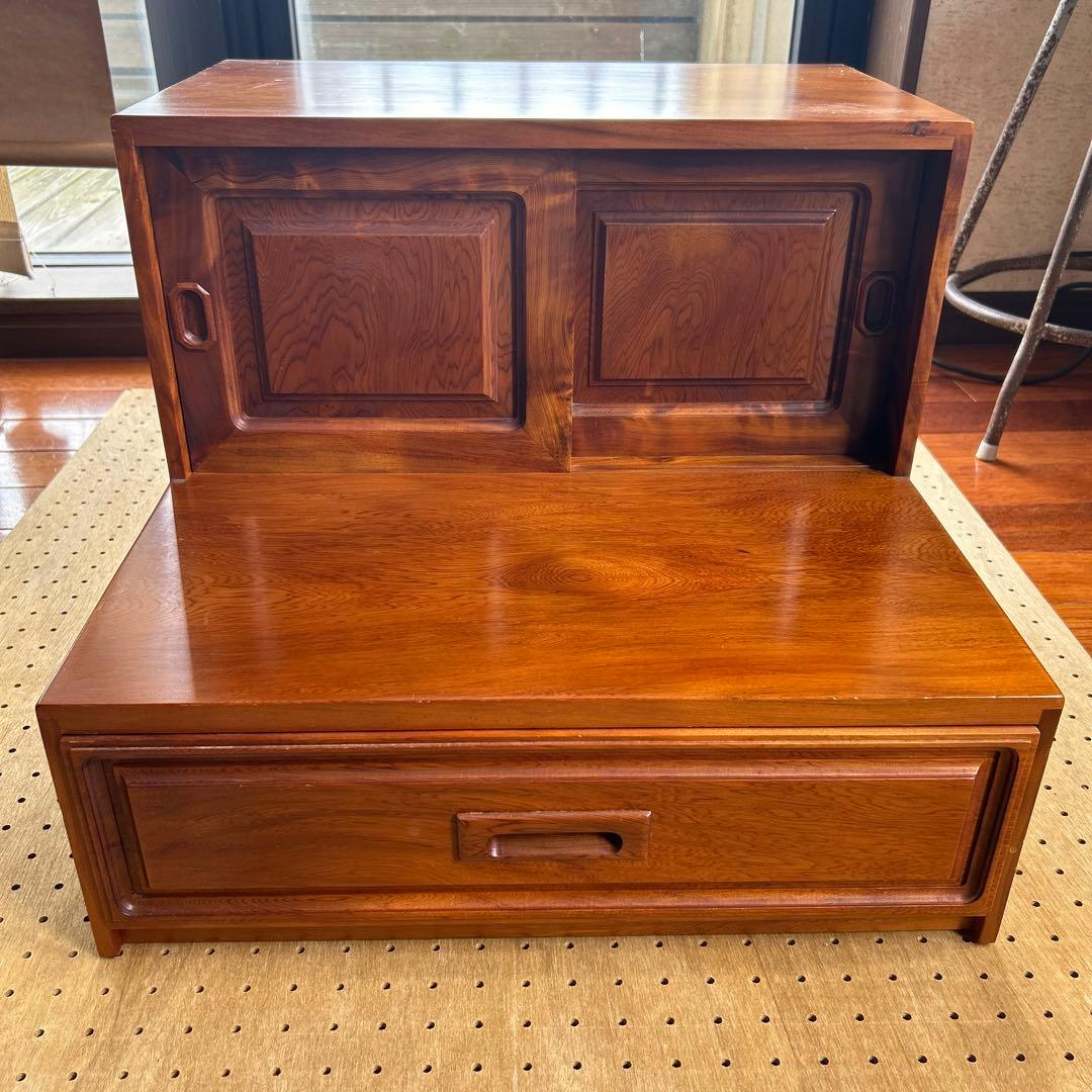 【昭和レトロ】天然木　屋久杉　箪笥　引き出し　小物入　飾り台　花台