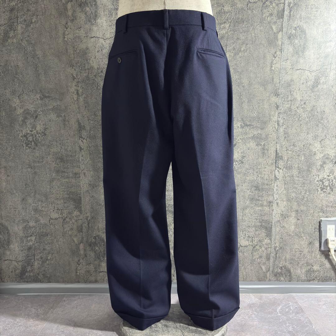 パンツ 90s J.PRESS wide wool slacks dark navy