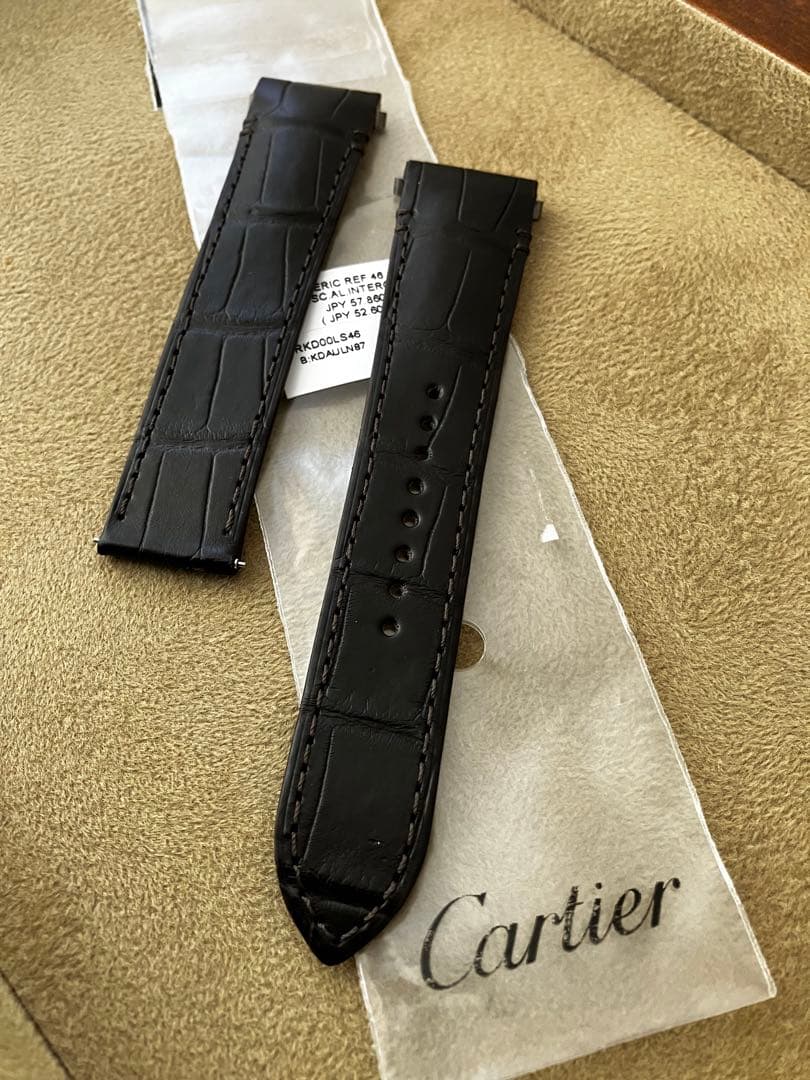 Cartier 純正 カルティエ　ブラウンクロコダイルベルト　サントスLM 新品