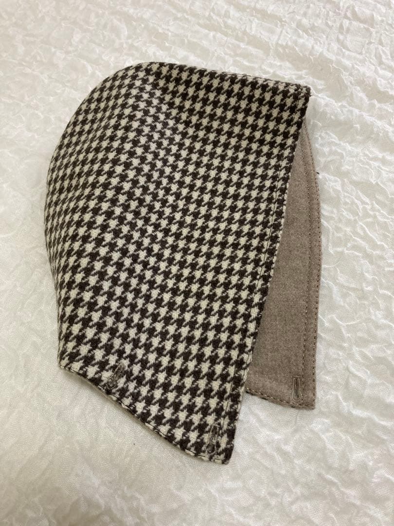 オンワード　防寒　昭和レトロ　ベージュ系　フード付きリバーシブル　マント　ケープ