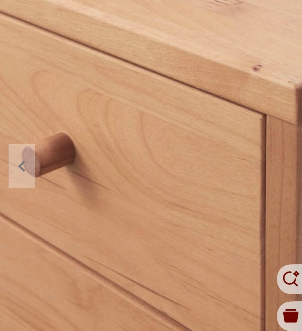 ナチュラルウッド サイドテーブル 2引き出し