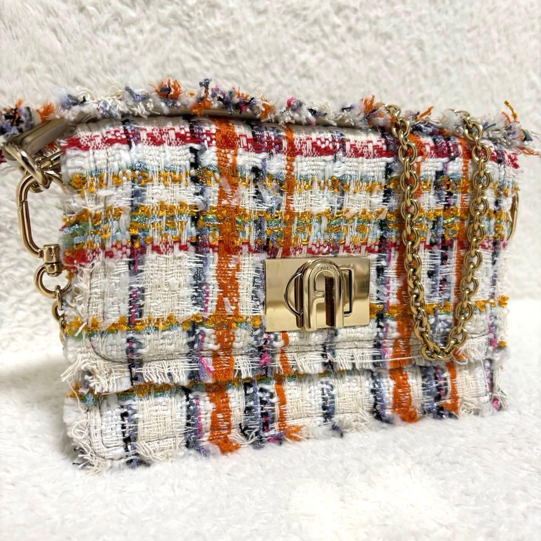 FURLA フルラ 1927 2way ミニ ツイードショルダーバッグ