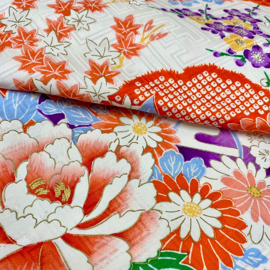 507agu32,507agu8,白薔薇被布◎七五三 三歳 女の子 着物&被布◎