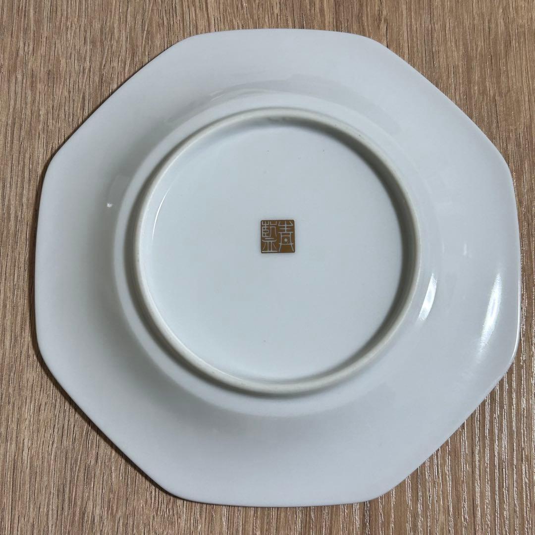 【元箱 未使用】　有田焼　青藍窯　古伊万里紋 絵変り　八角皿　5枚揃