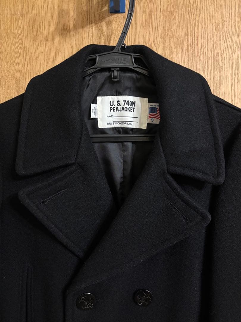 Schott ロング ピーコートUSA製 S 32オンスメルトン 7331