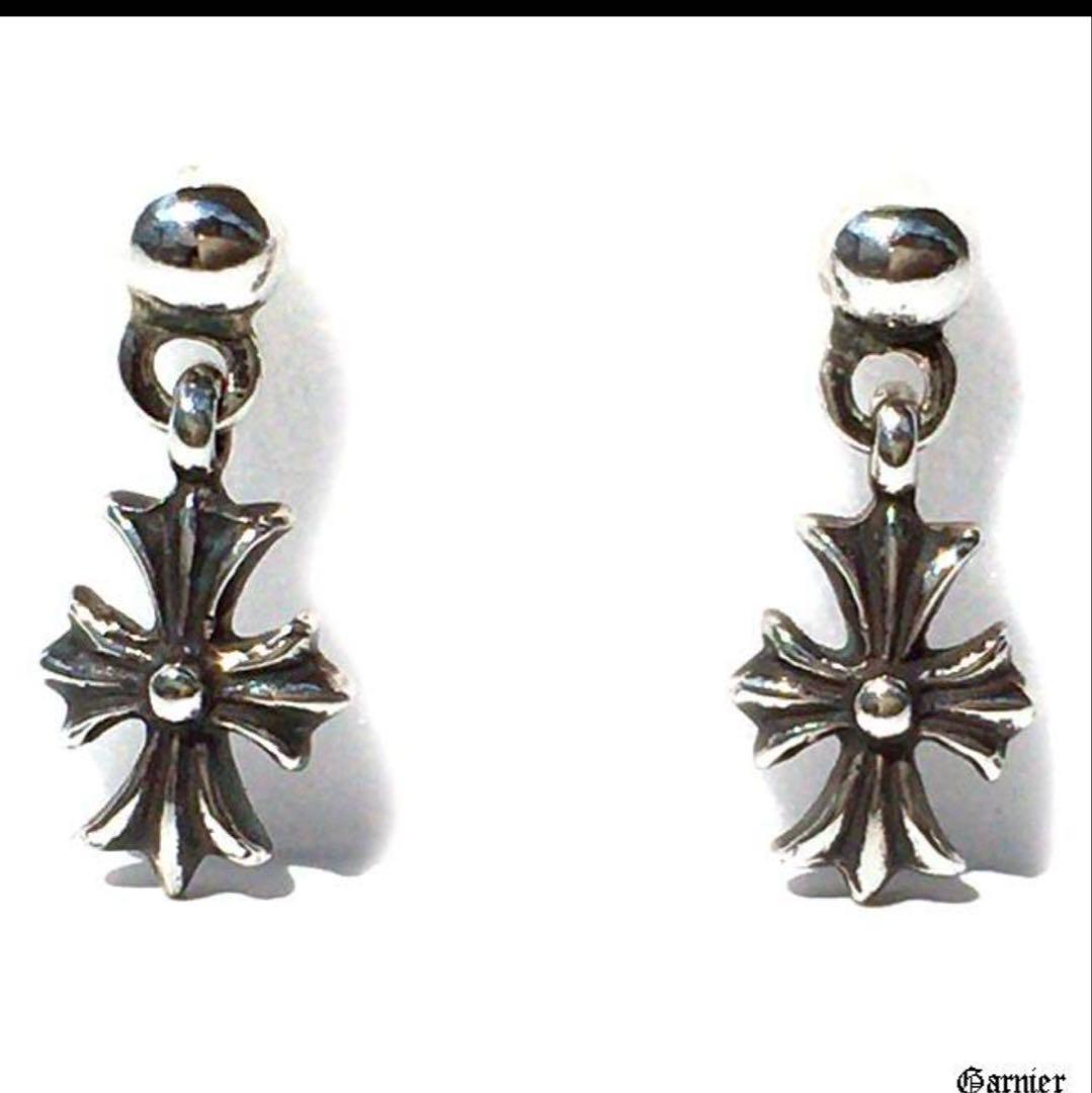 CHROME HEARTS タイニーE CHプラスドロップ シルバーピアス