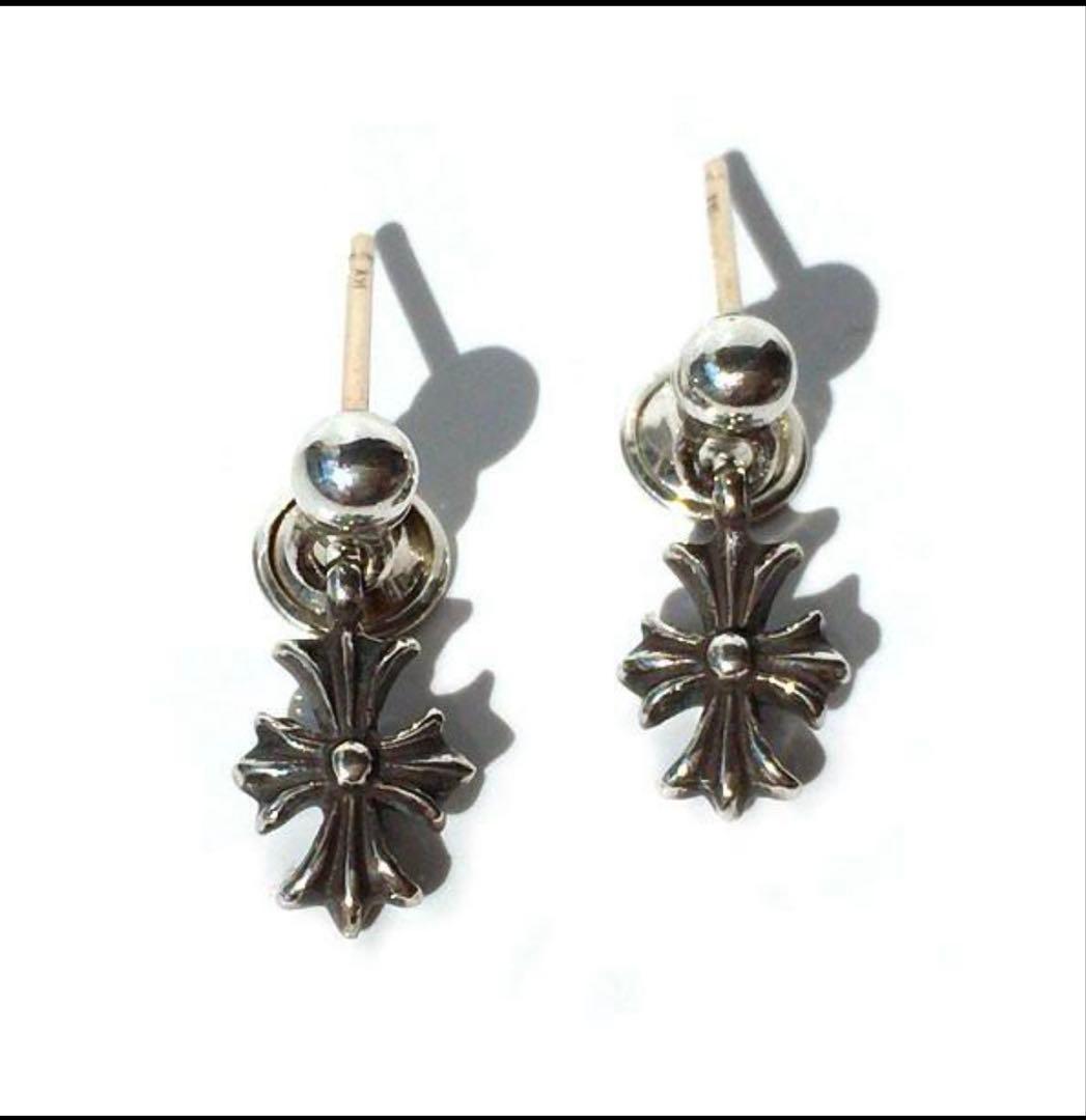 CHROME HEARTS タイニーE CHプラスドロップ シルバーピアス