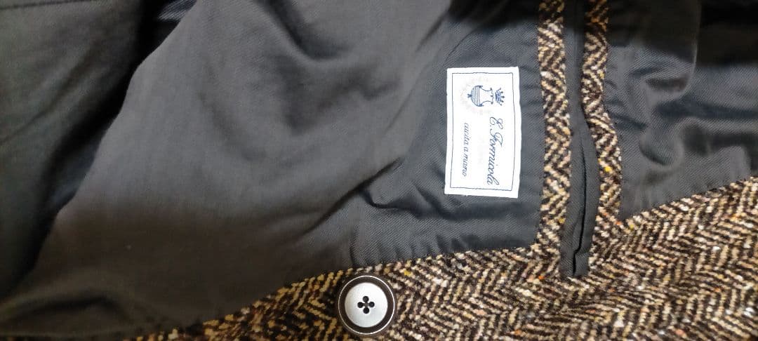 美品⚫エッリコフォルミコラ ダブルブレストチェスターコート 44