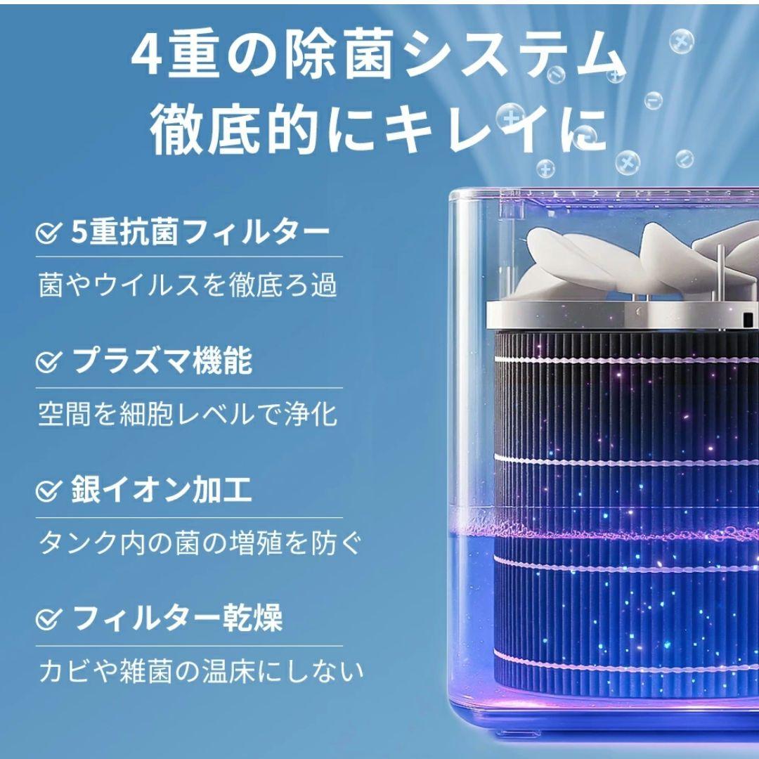 新品⭐気化式加湿器 4重除菌 大容量 AI自動制御 プラズマ搭載 5段階調整