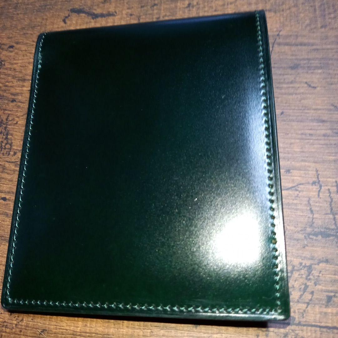 ゲ*ン様 ブースターズ　コードバン　緑　ダークグリーン　 二つ折り　財布