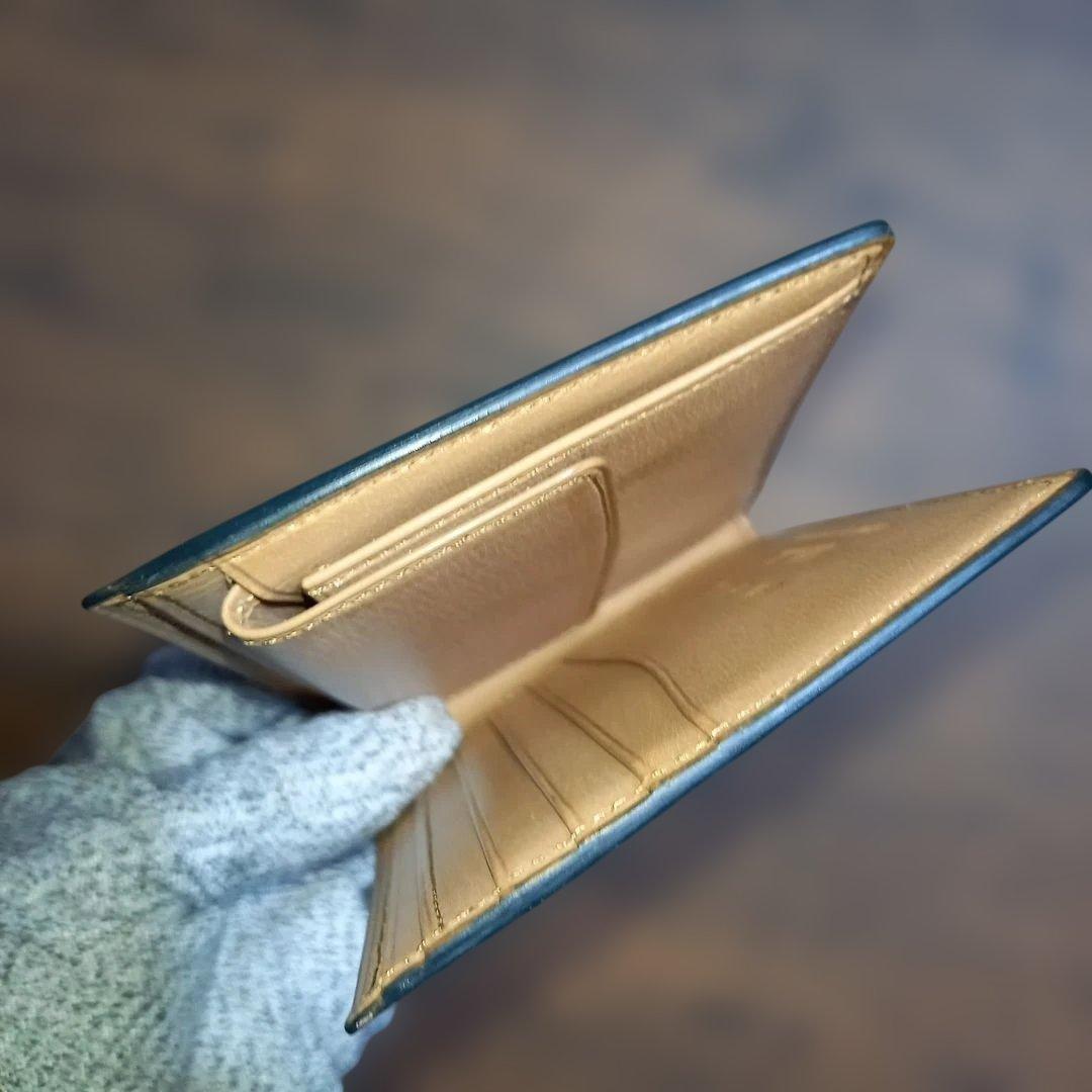 ゲ*ン様 ブースターズ　コードバン　緑　ダークグリーン　 二つ折り　財布