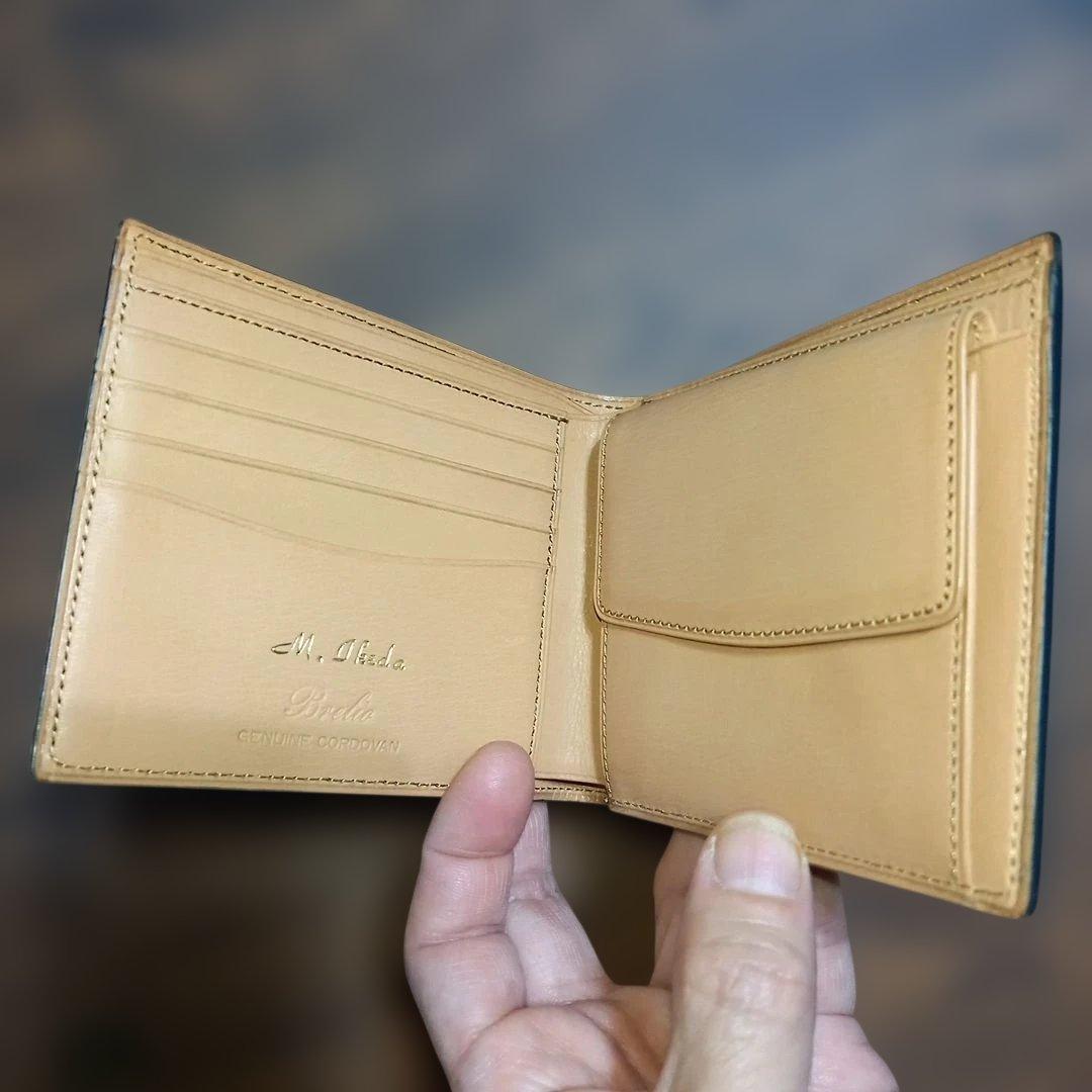 ゲ*ン様 ブースターズ　コードバン　緑　ダークグリーン　 二つ折り　財布