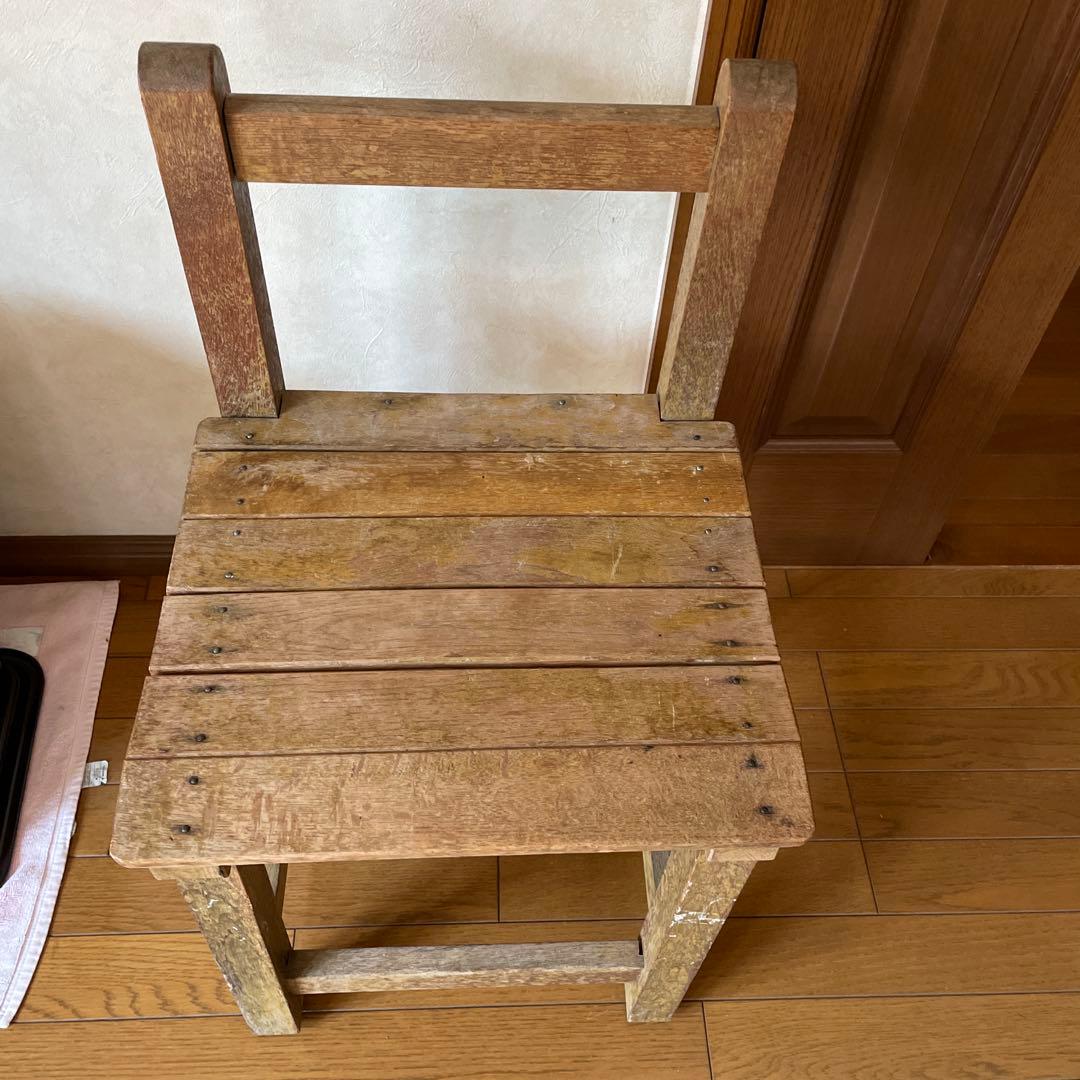 昭和レトロ、学校の椅子、木製、中学、古家具、ヴィンテージ