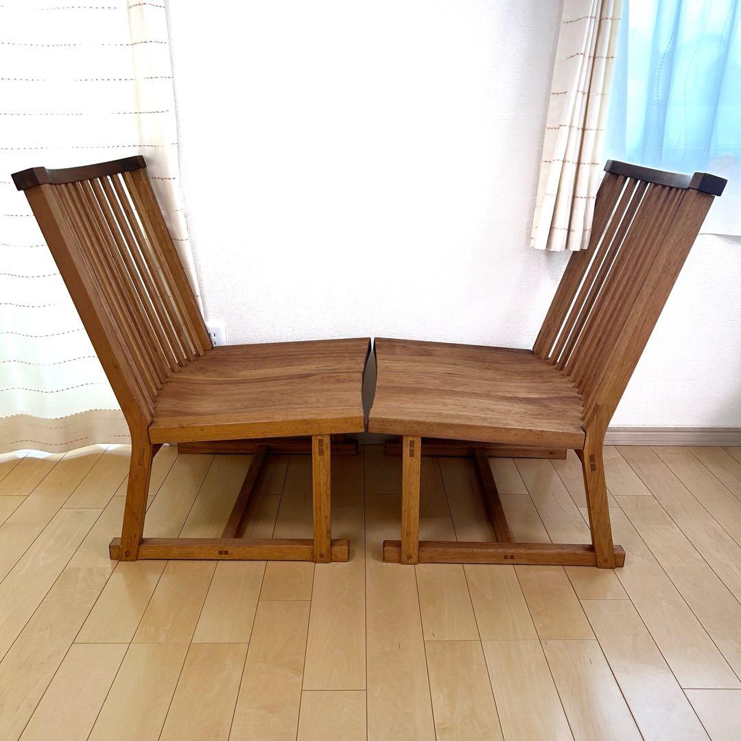 町八家具　クルミ材　ダイニングチェア　ハイバック無垢材　④ リビング