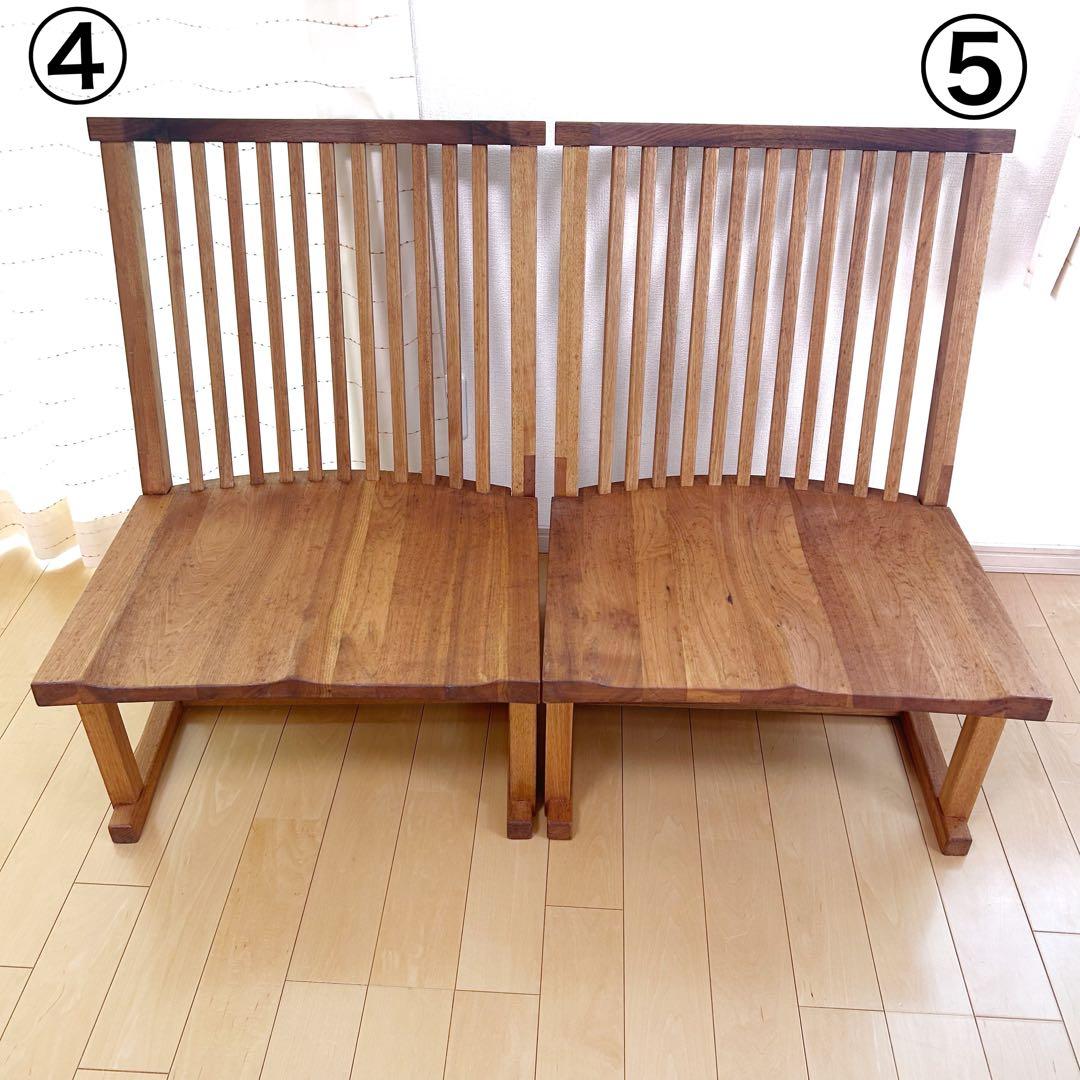 町八家具　クルミ材　ダイニングチェア　ハイバック無垢材　④ リビング