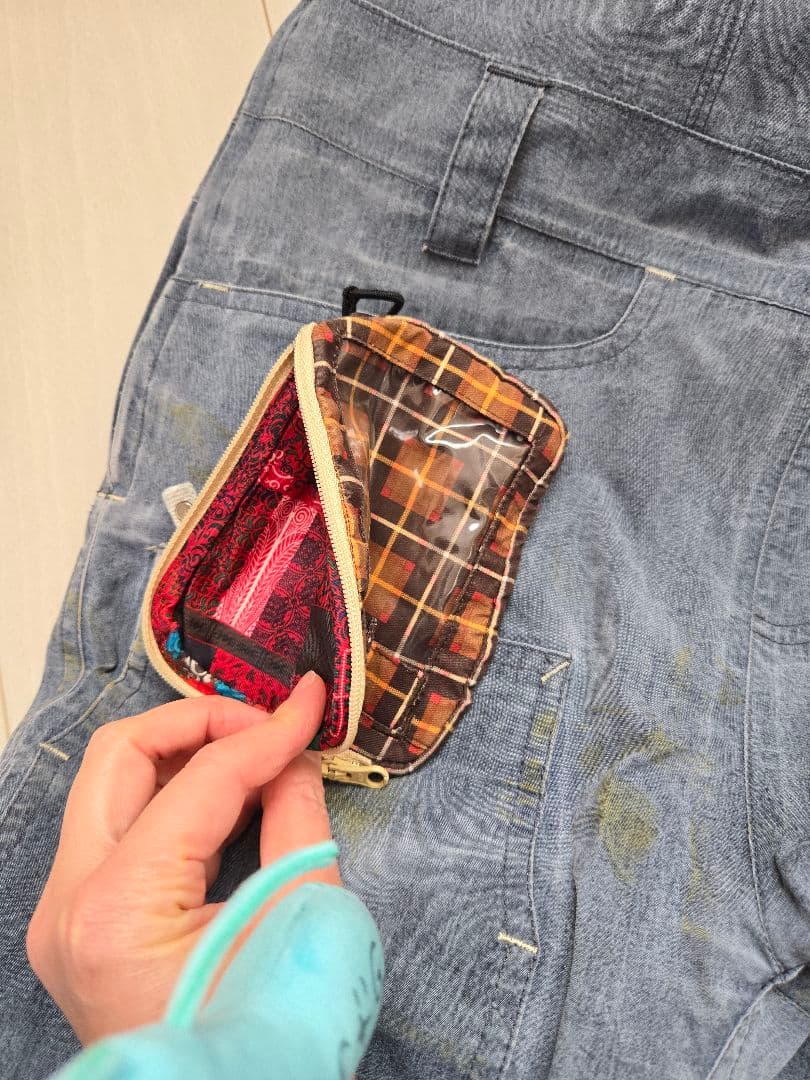 BURTON　ビブパンツ　スノーボードウェア　デニム風