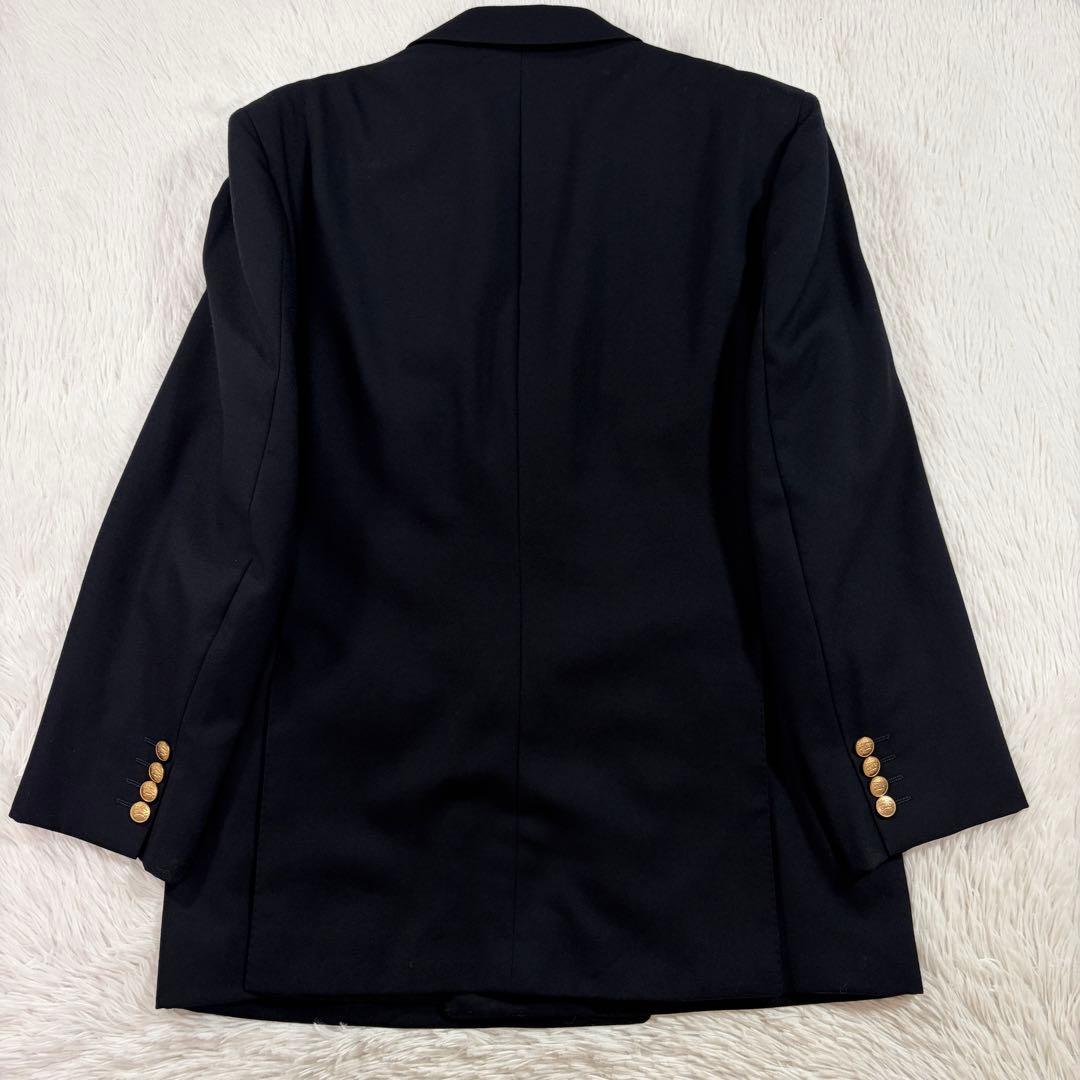 極美品 バーバリー 紺ブレ 刻印金ボタン ネイビー ダブル Mサイズ