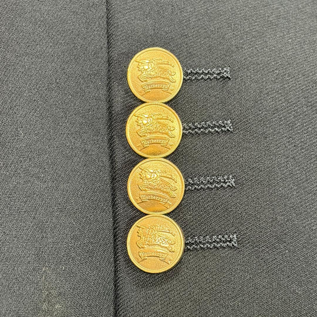 極美品 バーバリー 紺ブレ 刻印金ボタン ネイビー ダブル Mサイズ