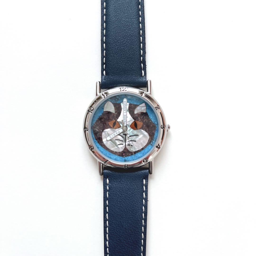 美品 ピエールラニエ Pierre Lannier 猫 世界限定 販売 腕時計