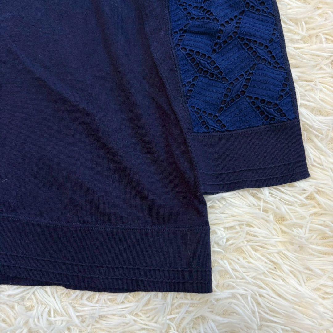 y8484 良品✨ルイヴィトン イタリア製 ロング丈長袖カットソー 濃紺 綺麗め