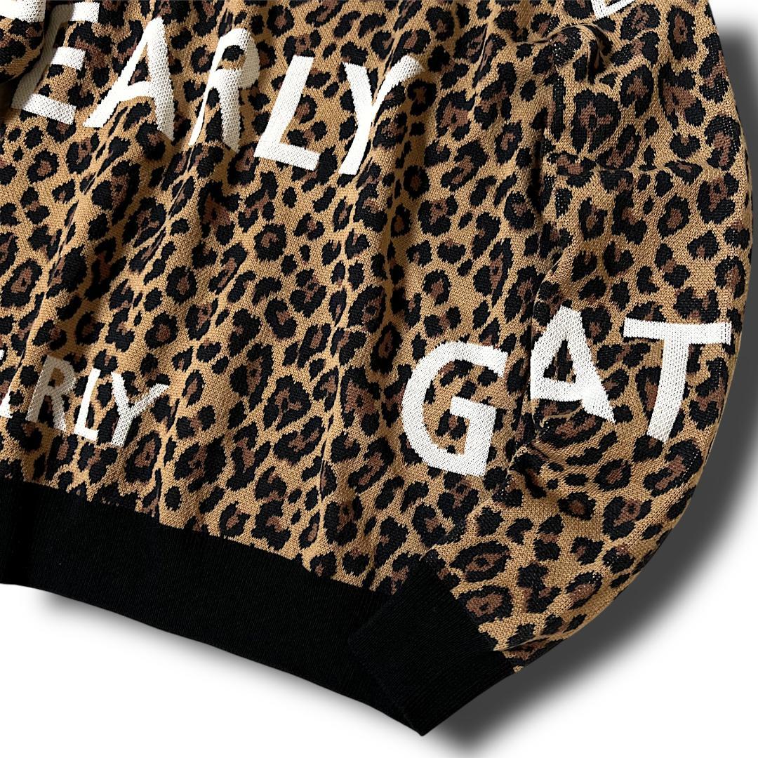 新品 0 定価37,400 パーリーゲイツ レオパードニットプルオーバー 日本製