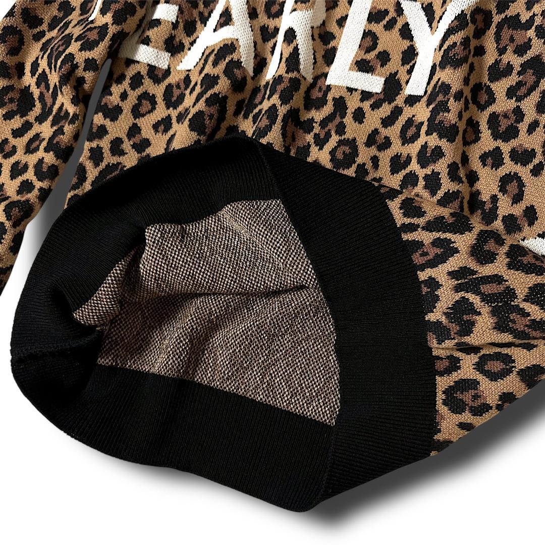 新品 0 定価37,400 パーリーゲイツ レオパードニットプルオーバー 日本製