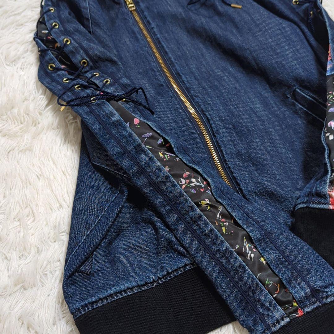 美品 希少30周年記念 M ディーゼル デニムブルゾン レース 花柄 インディゴ
