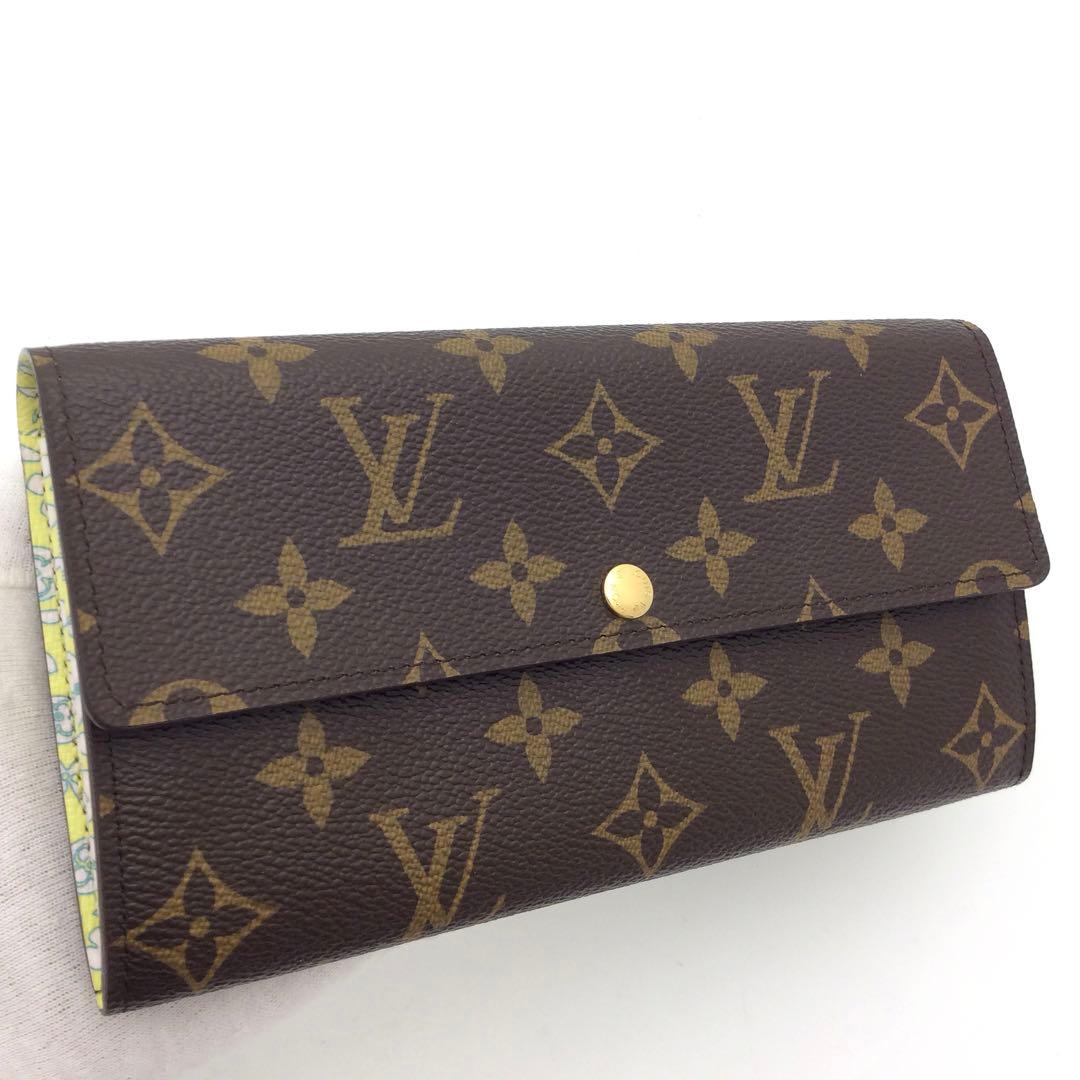 ルイヴィトン モノグラム フルリ ポルトフォイユ サラ 長財布 ヴェール
