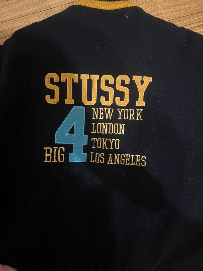 へむさん専用　STUSSY スタジャン M ネイビー/イエロー