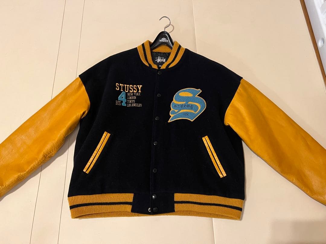 へむさん専用　STUSSY スタジャン M ネイビー/イエロー