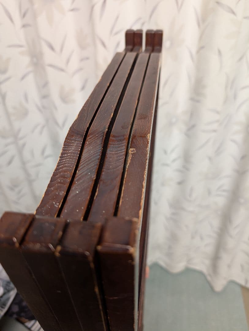 古家具　パーテーション 　　屏風　衝立　4連　竹　木製