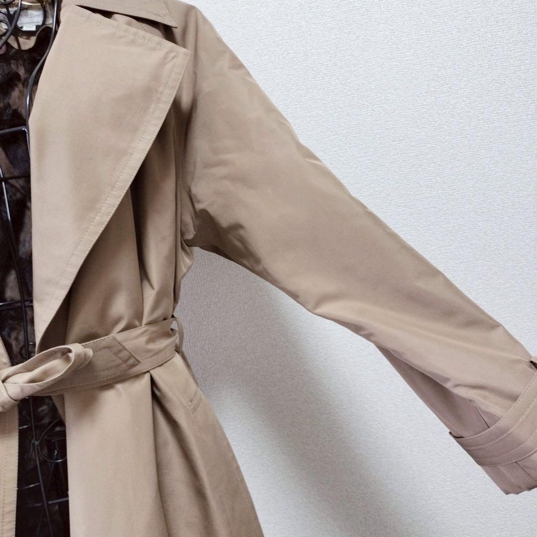 美品 希少✨フォックスファー シルク ベルト ロングコート トレンチ ライナー
