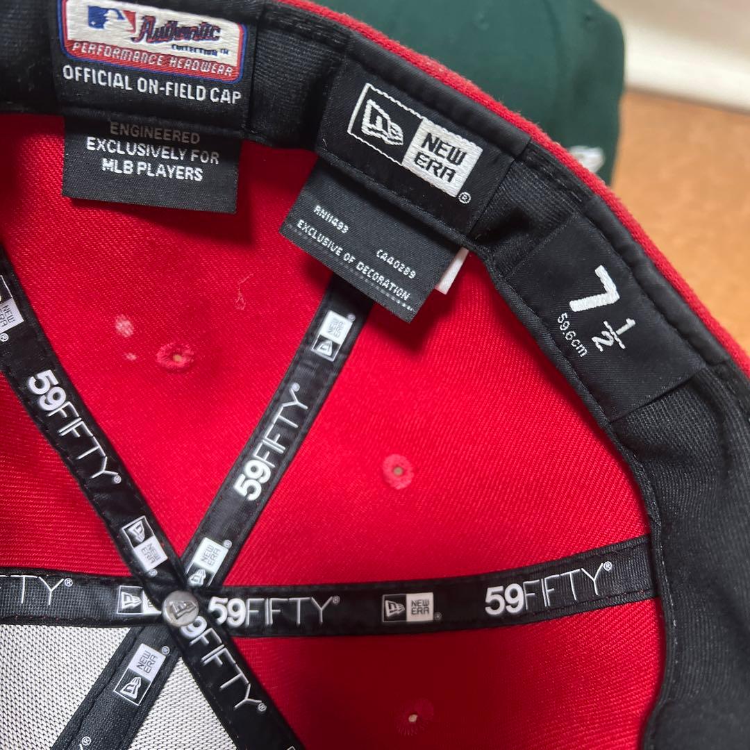 MLBキャップ 59FIFTY 赤と緑 7 1/2