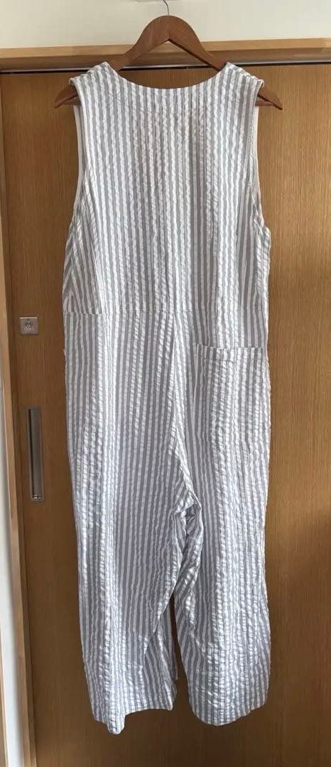 ネストローブ　nest Robe シアサッカーストライプオールインワン