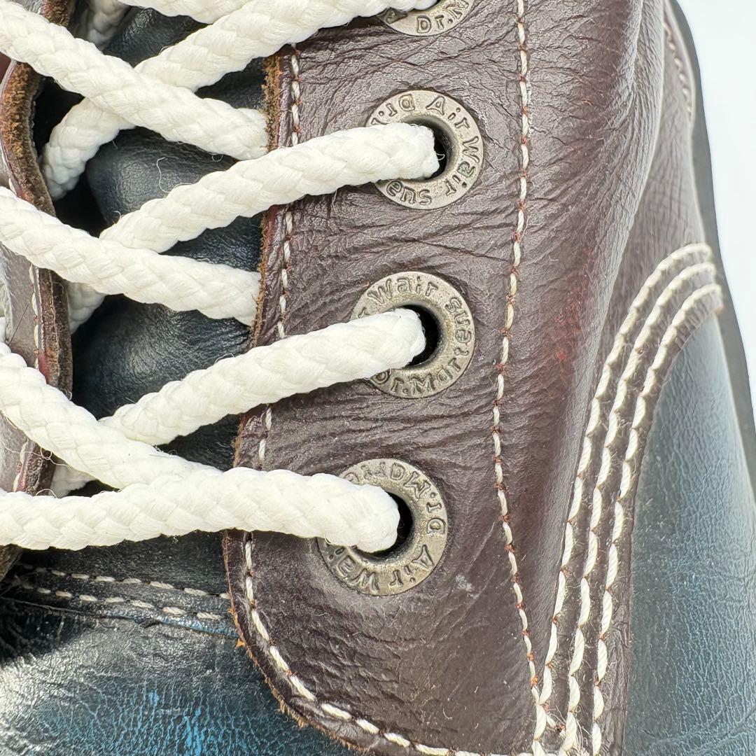 希少✨ドクターマーチン　スチールトゥ　配色　10ホール　ブーツ　ホワイトステッチ