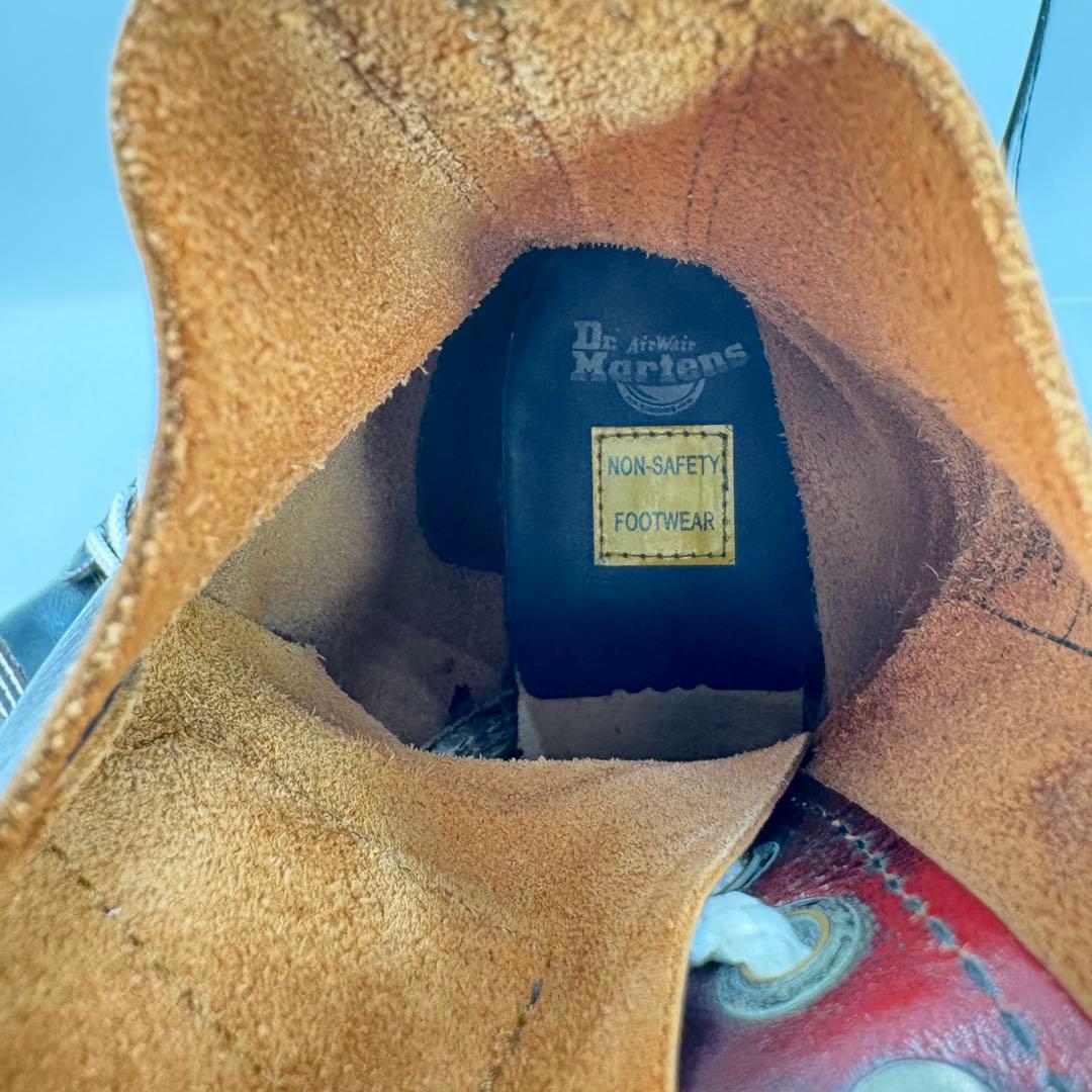 希少✨ドクターマーチン　スチールトゥ　配色　10ホール　ブーツ　ホワイトステッチ