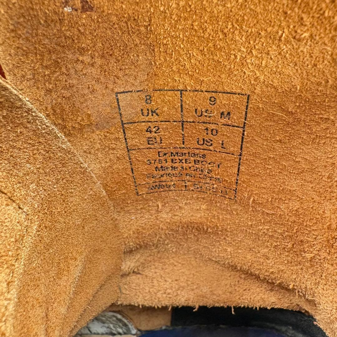 希少✨ドクターマーチン　スチールトゥ　配色　10ホール　ブーツ　ホワイトステッチ