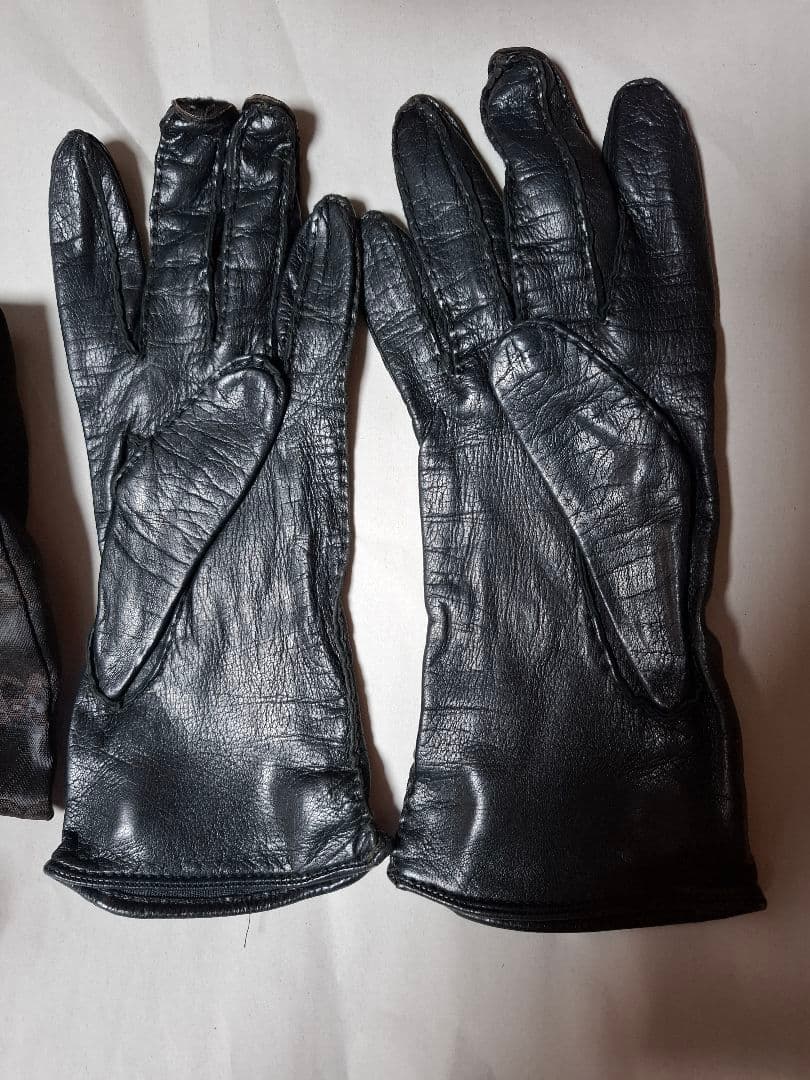 GUCCI オールドグッチ ハラコ レザーグローブ 手袋 ブラック GGロゴ