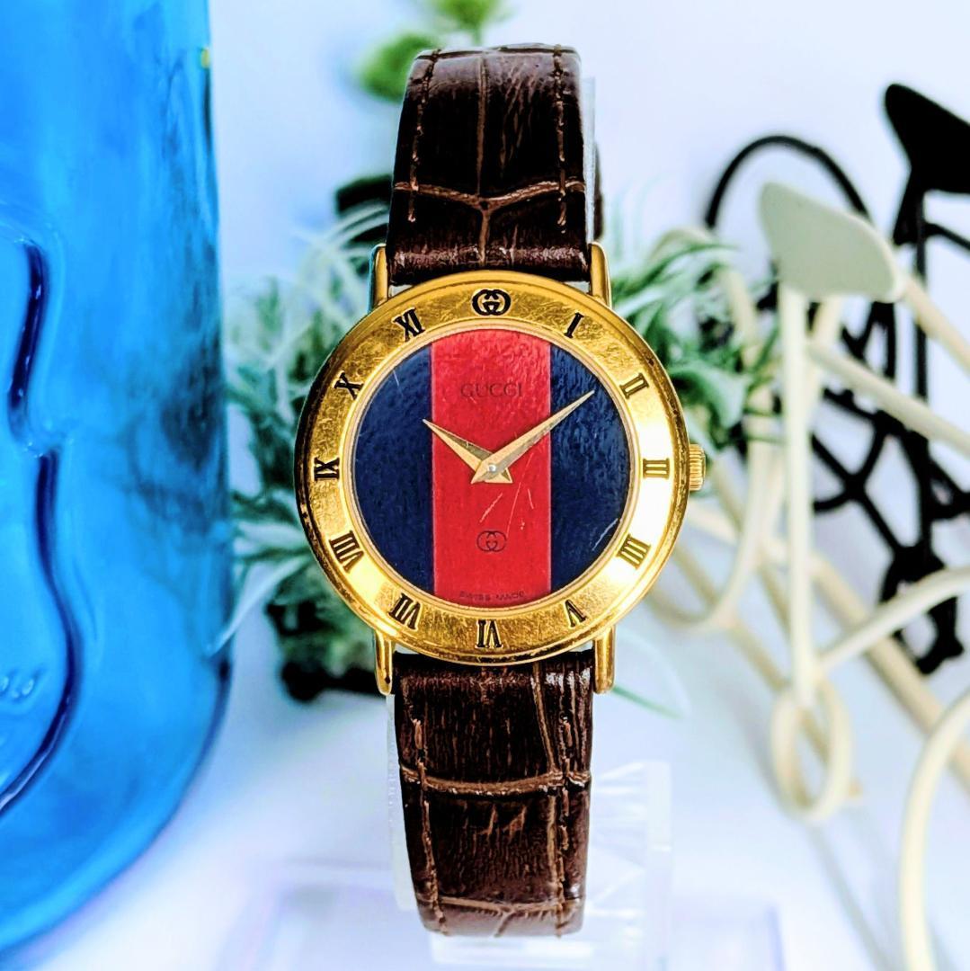 良品 GUCCIレディース腕時計3000Lシェリーライン キュート イタリア