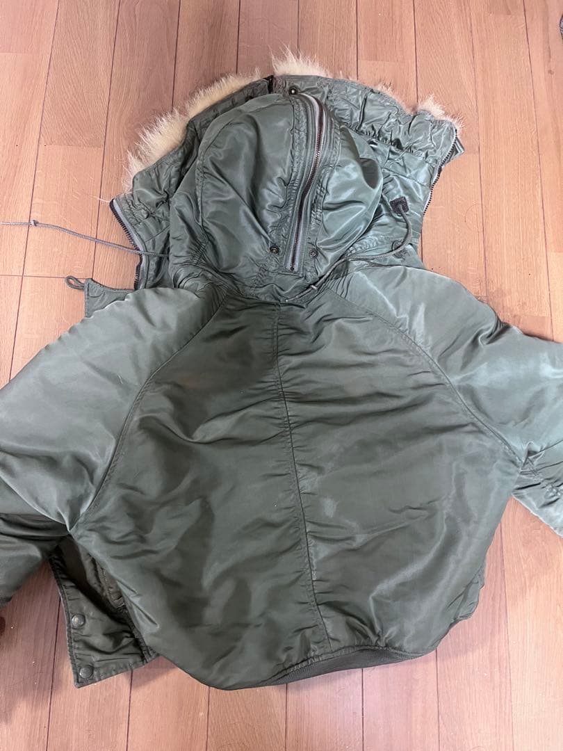 オリーブ色n2b MA1フライトジャケットファー70s短丈