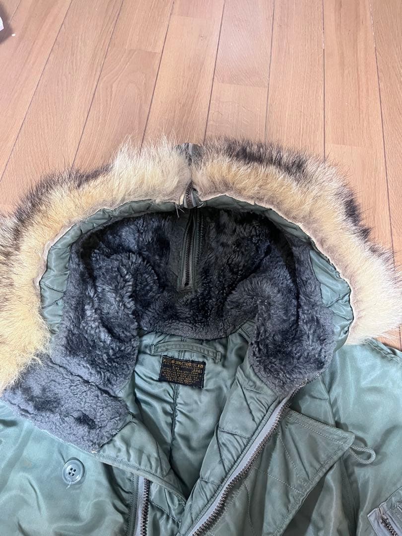 オリーブ色n2b MA1フライトジャケットファー70s短丈