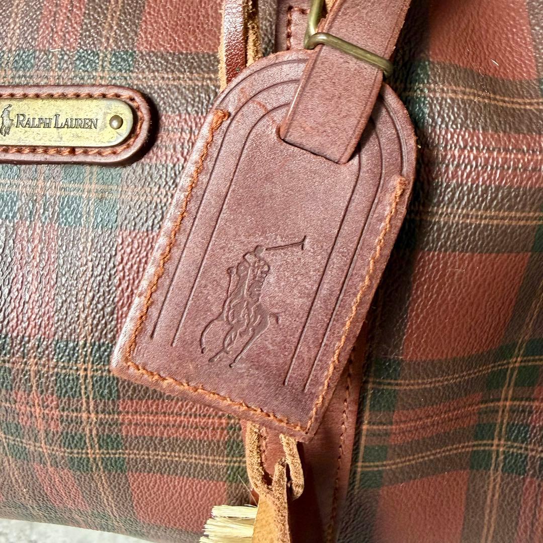 ク*ロ様 希少 ポロラルフローレン ボストンバッグ タータンチェック 2way