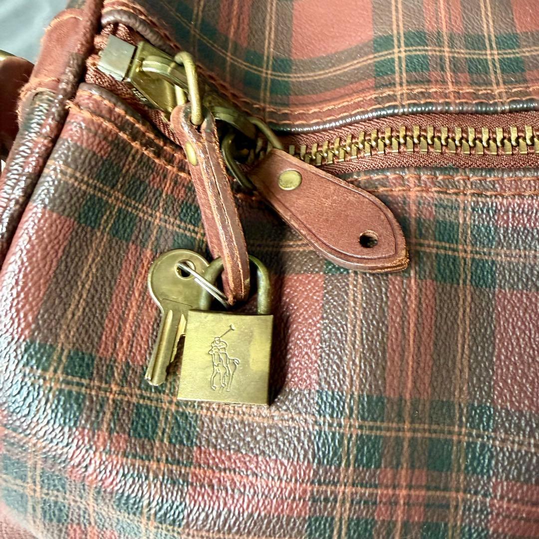 ク*ロ様 希少 ポロラルフローレン ボストンバッグ タータンチェック 2way