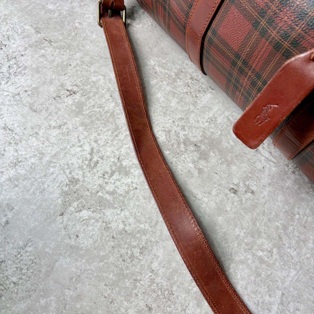 ク*ロ様 希少 ポロラルフローレン ボストンバッグ タータンチェック 2way