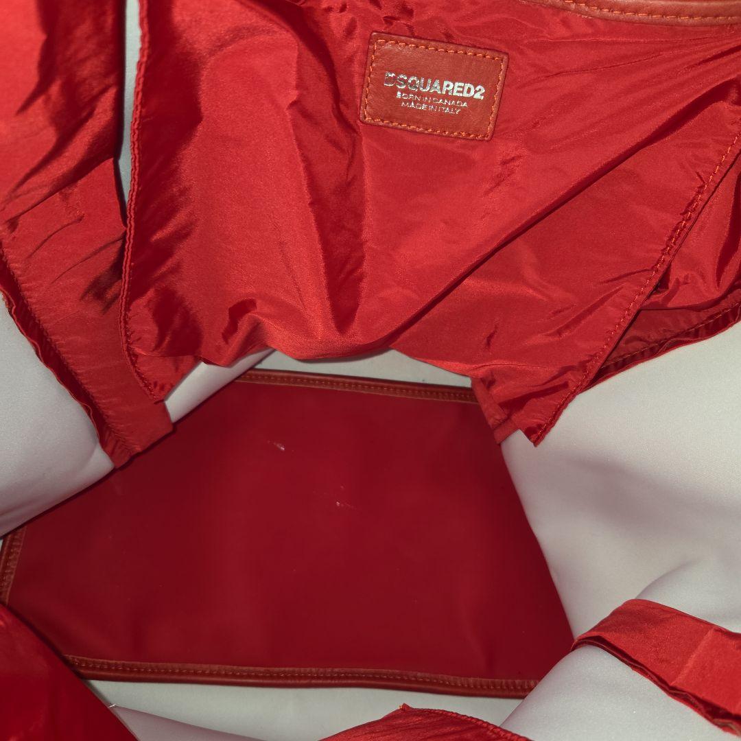 DSQUARED2 赤 トートバッグ ジッパー付き